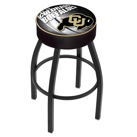 Holland Bar Stool Co 25" 4" Colorado Cushion Seat, Blk Wrinkle Base Swivel Bar Stool L8B125ColoUn-D2